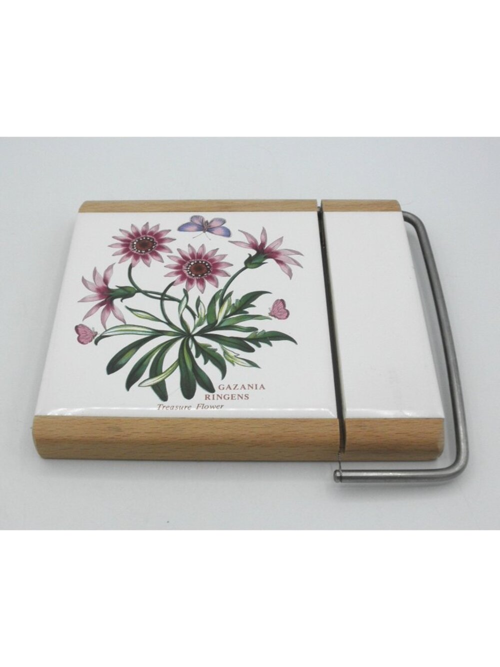 Portmeirion Botanic Garden Cheese Tile/Slicer Treasure Flower Pattern: PRTBOG